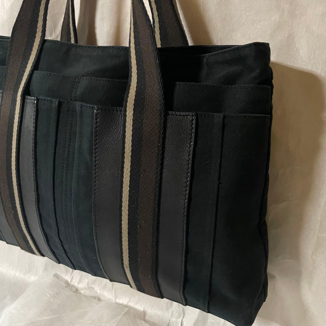 HERMES エルメス トロカホリゾンタルMM キャンバス トートバッグ