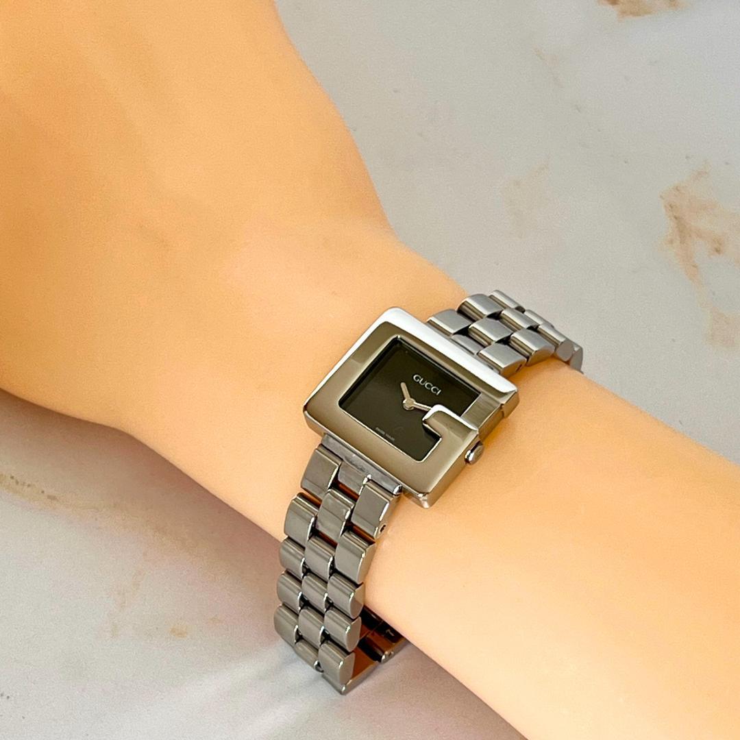 【稼働品】グッチ GUCCI 3600L Gフェイス スクエア レディース腕時計