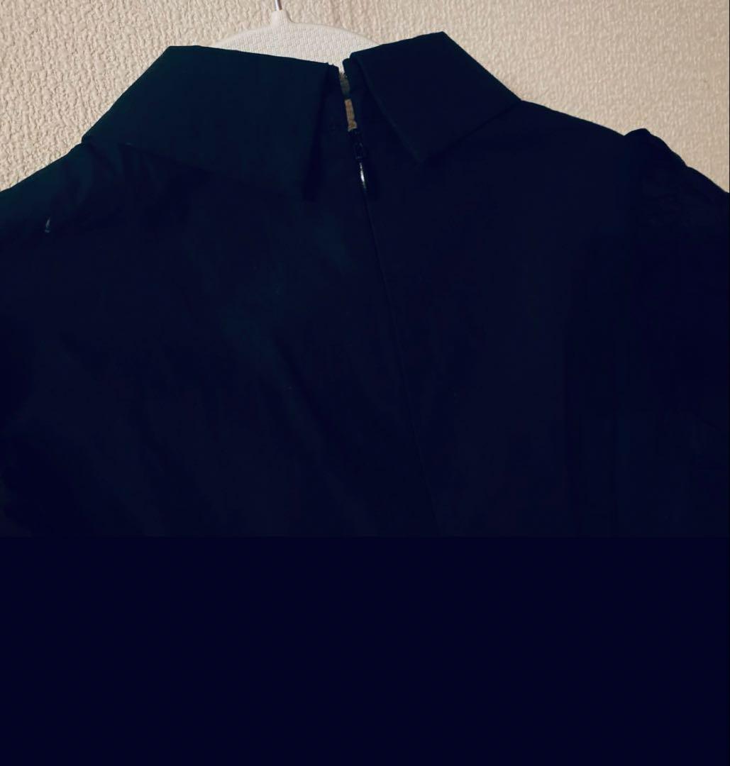 hue day to evening フリルノースリーブ　M ブラック　美品