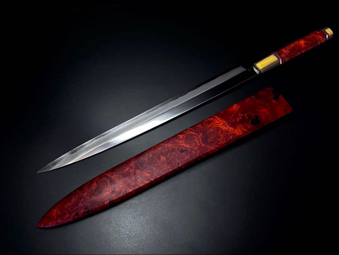 堺青鋼尺寸300mm フグ引　　【一点物】