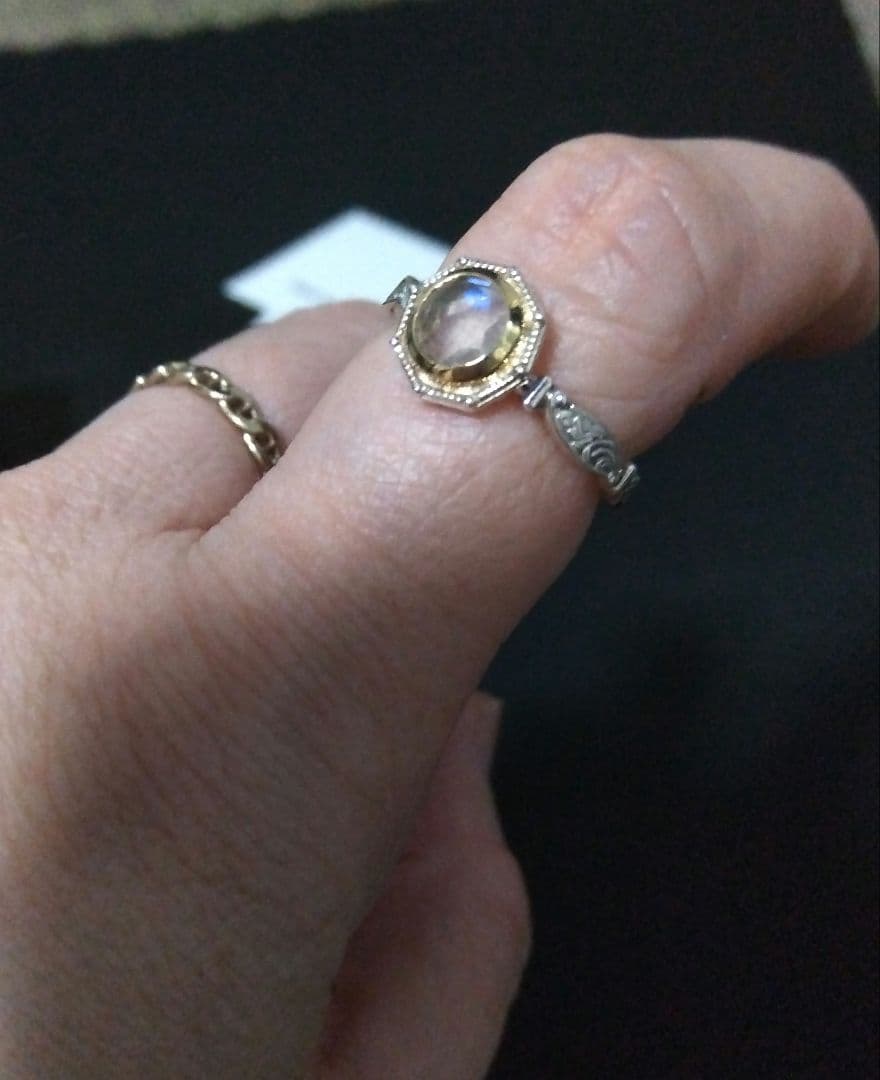 ク*ラ様 agateアガット K10シルバーラブラドライト／クォーツリング