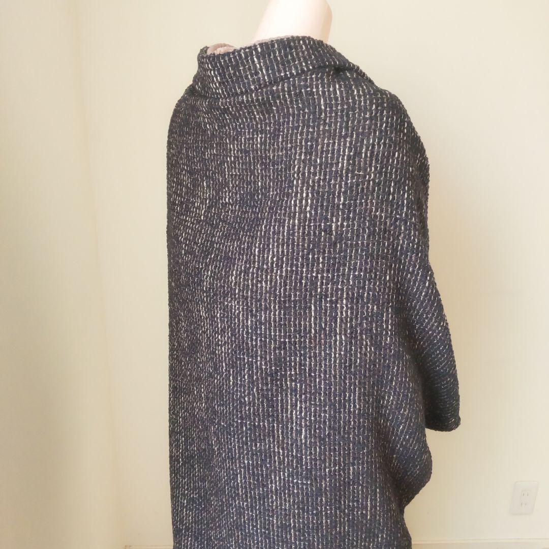 国産ふんわりツイード/ブラック（黒）・モモンガカーディガン