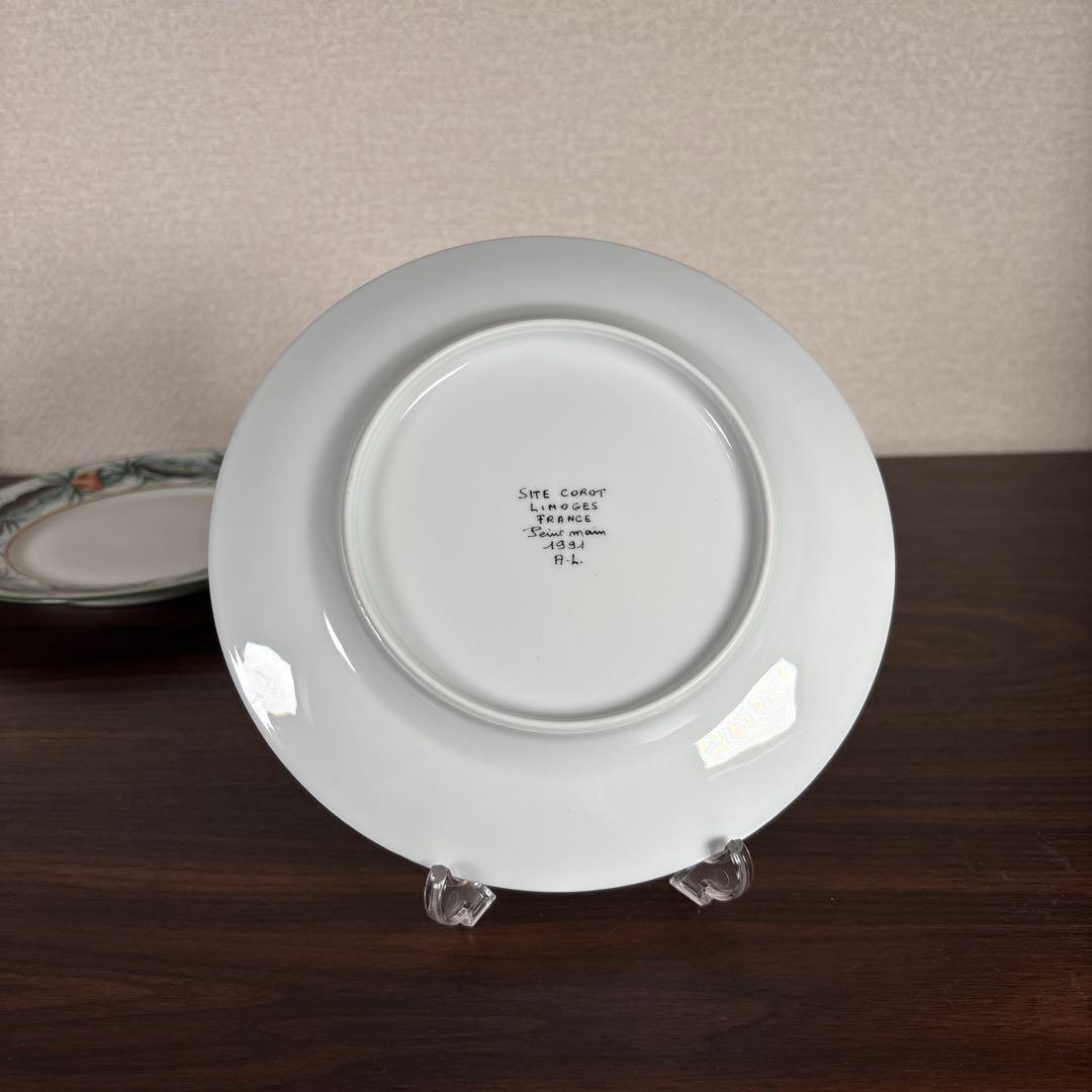 【未使用】Limoges Site Corot 手描きプレート 19cm 4枚