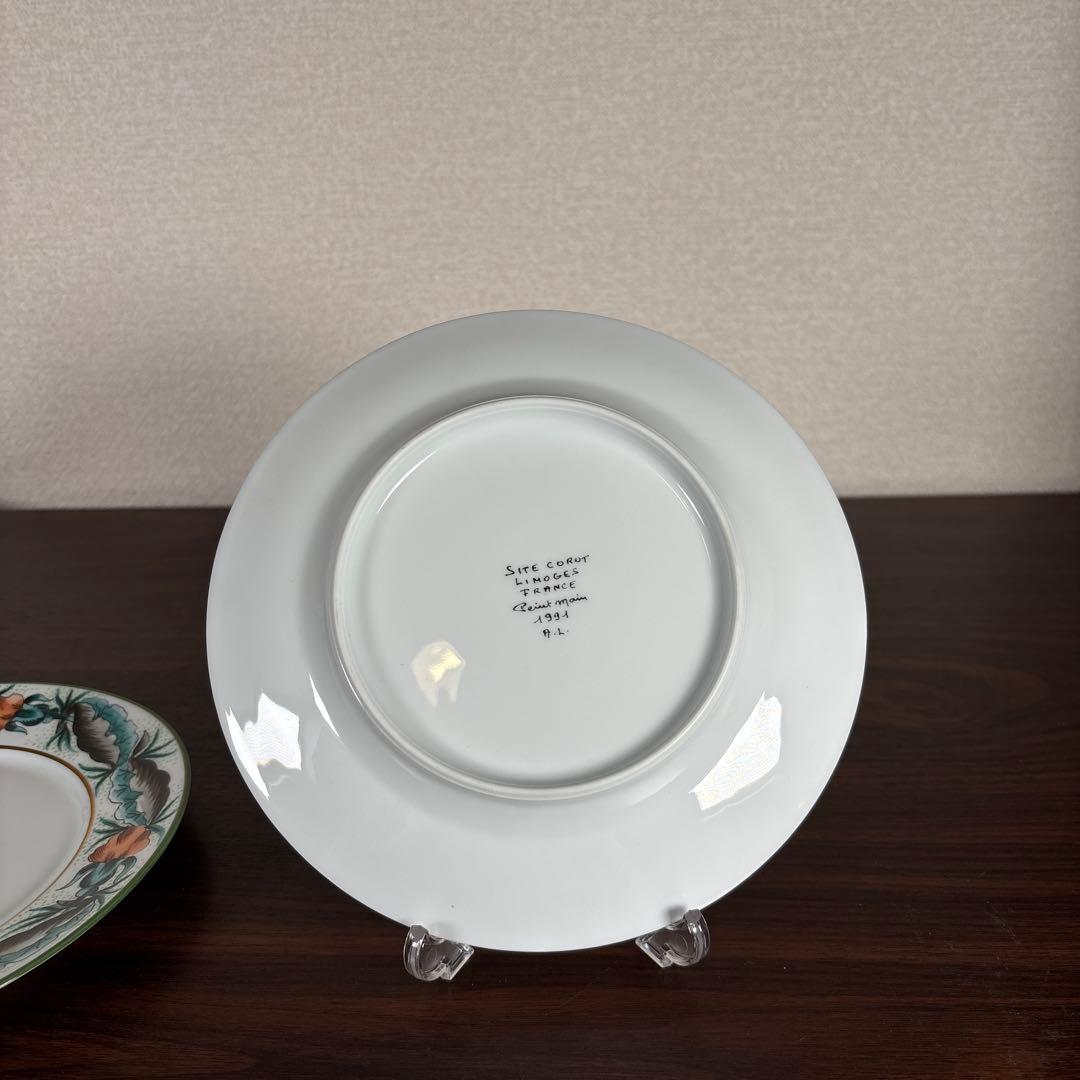 【未使用】Limoges Site Corot 手描きプレート 19cm 4枚