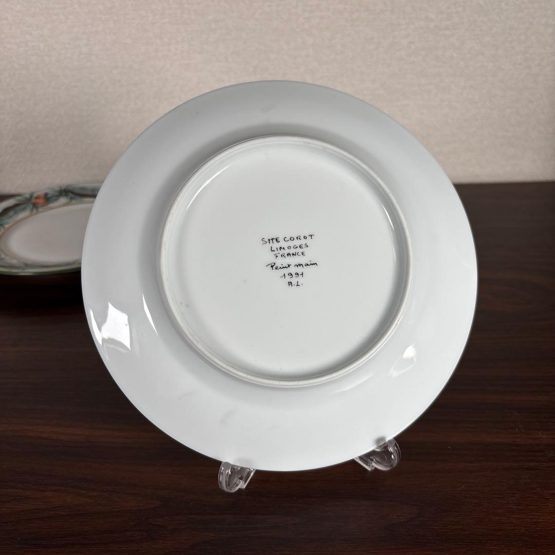 【未使用】Limoges Site Corot 手描きプレート 19cm 4枚