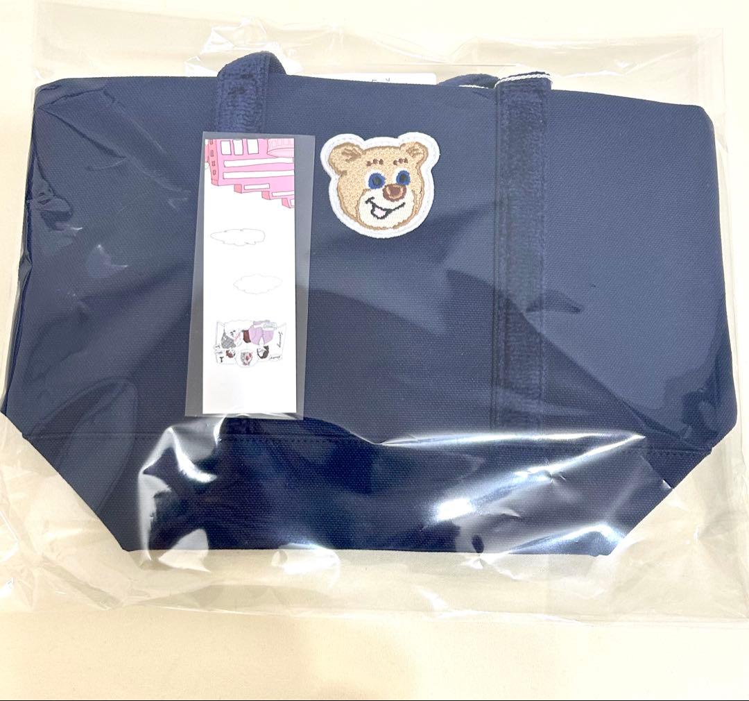 フェイラー　オールドテディ　ワッペントートバッグ　小　ネイビー　新品