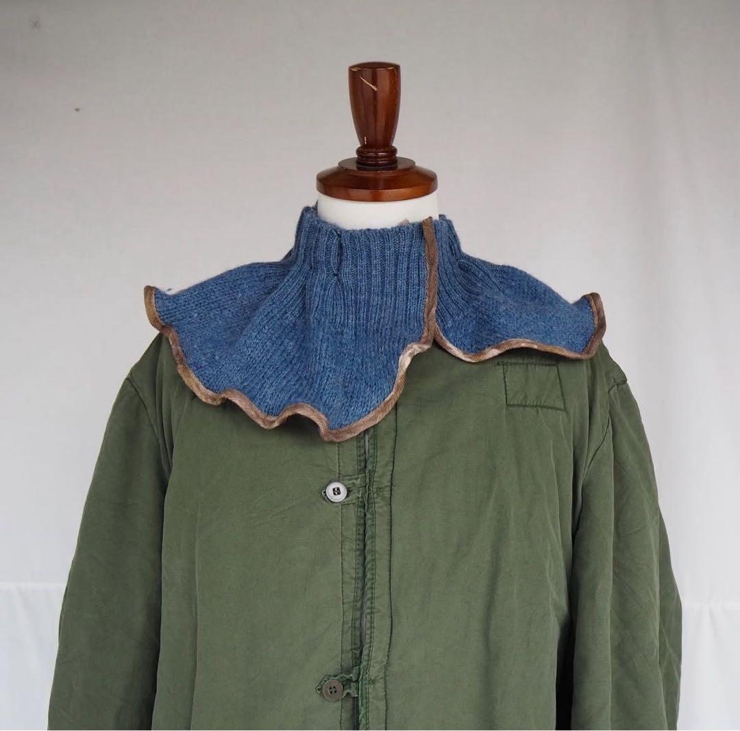 ユーロヴィンテージ リメイク ニット マフラー military ストール