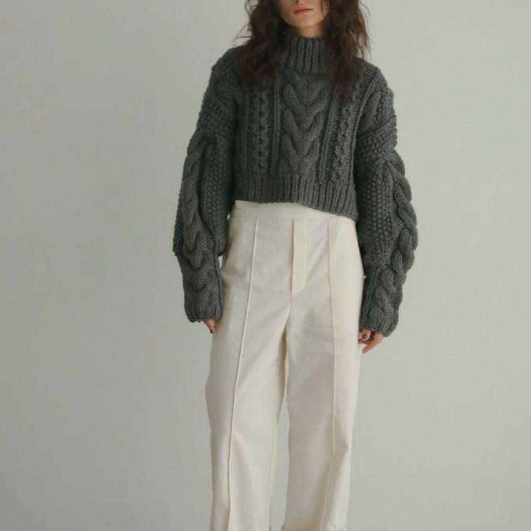 半額以下　完売色　etre tokyo ケーブルハンドニットプルオーバー