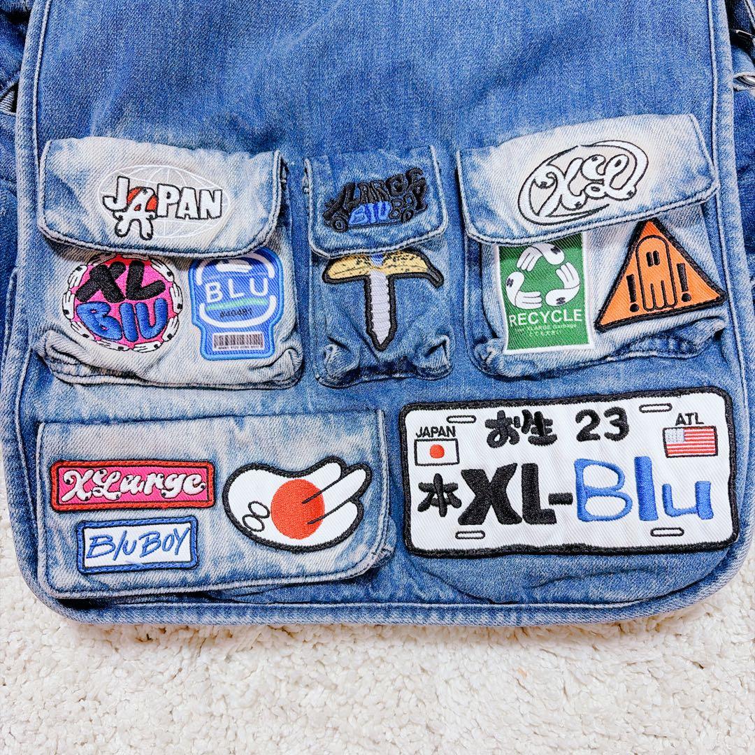 完売品✨XLARGE × Blu Boy ショルダーバッグ コラボ デニム 刺繍