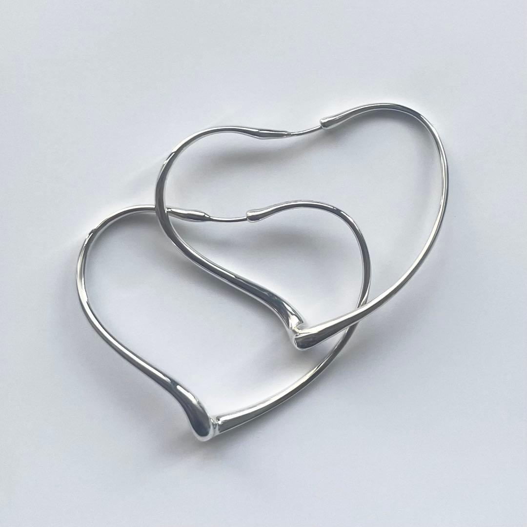Tiffany オープン ハート フープ ピアス M