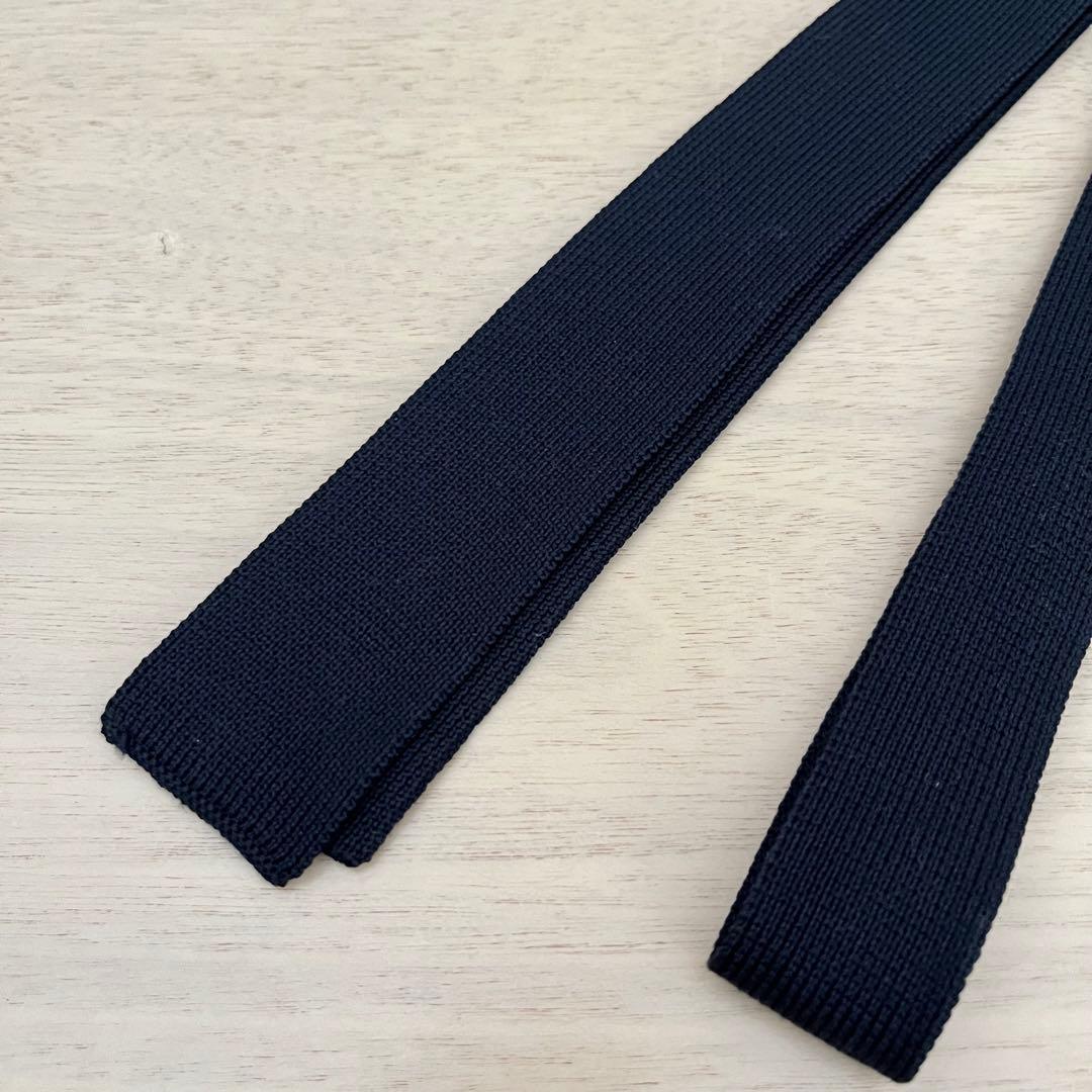 HERMÈS（エルメス） ニットタイ ネイビー