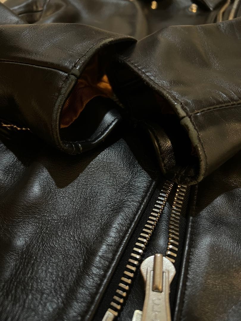 ルイスレザーライトニングダブルライダースジャケット ブラック