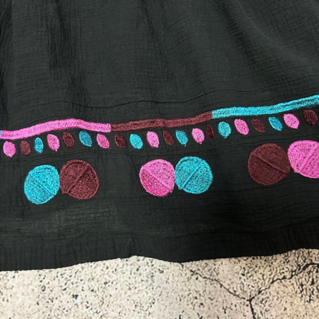 me ISSEY MIYAKE 2way スカート　ベアトップ　刺繍　シワ加工