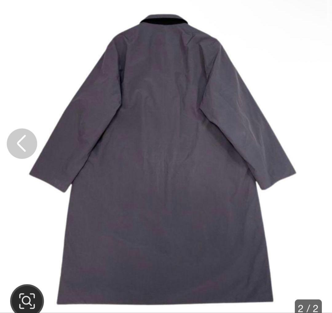 ATON ASAKO NYLON ステンカラーコート ダークグレー