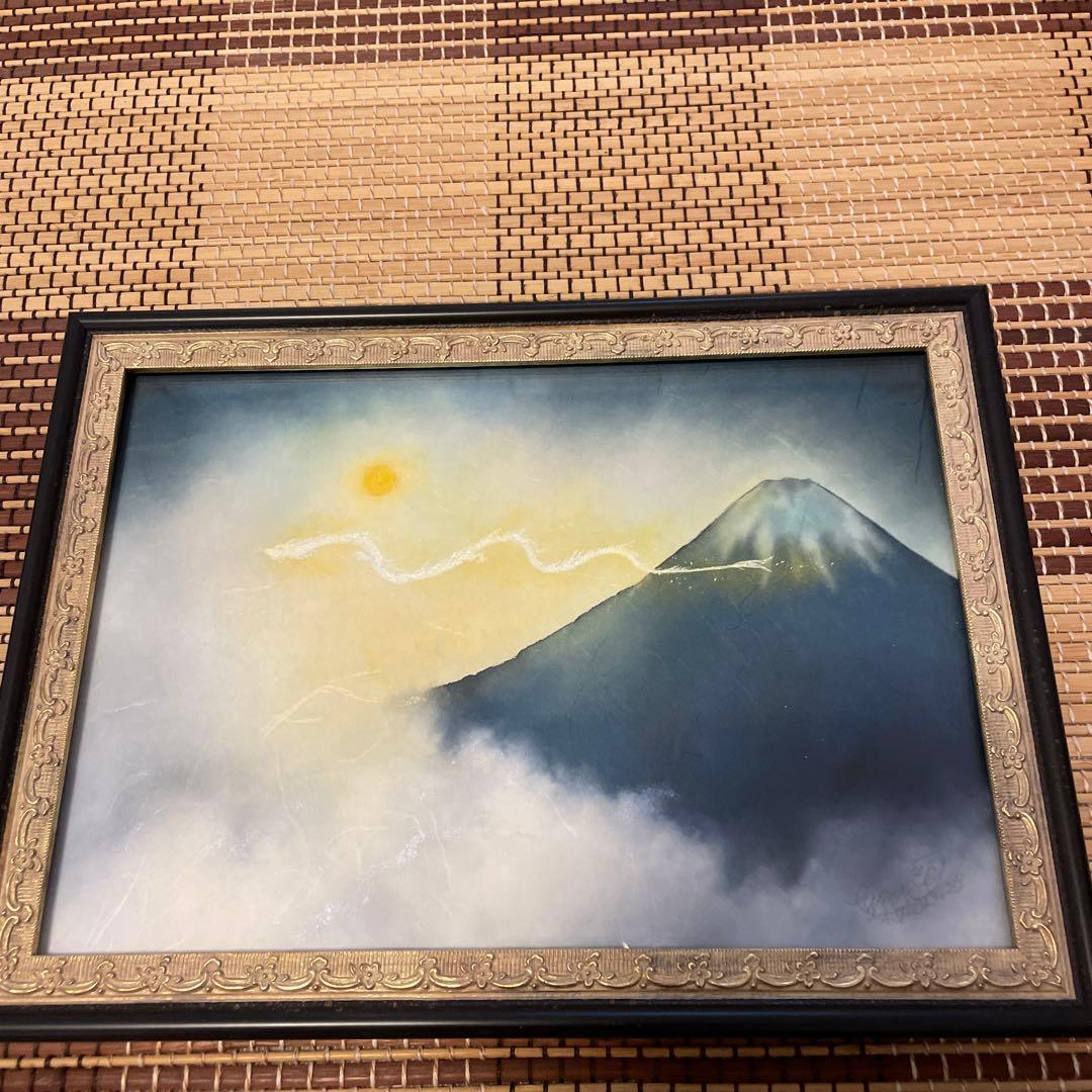 額　フレーム　イラスト　龍　富士