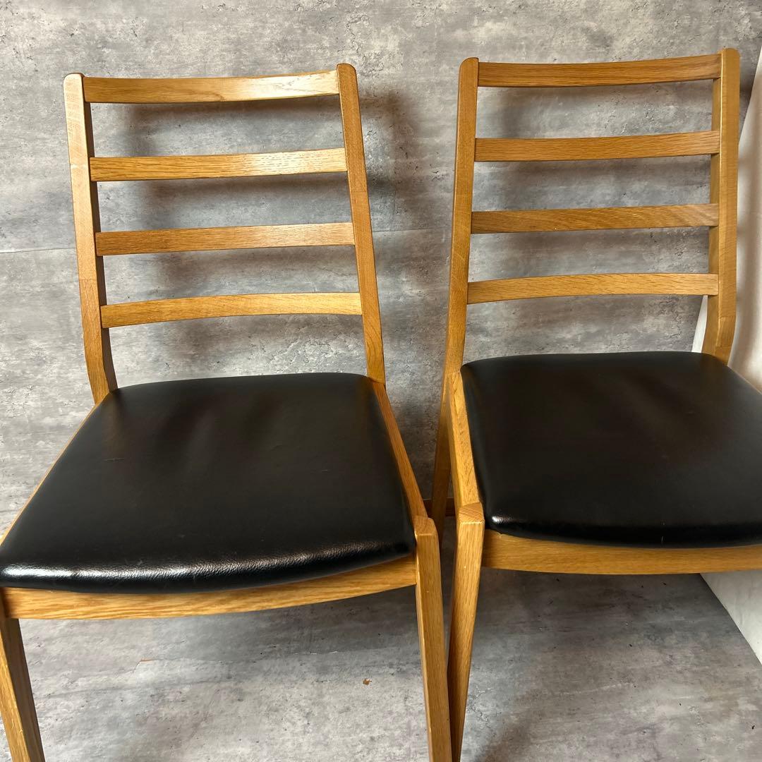 大塚家具　IDC　ダイニングチェア　シネマ　天然木 2脚セット