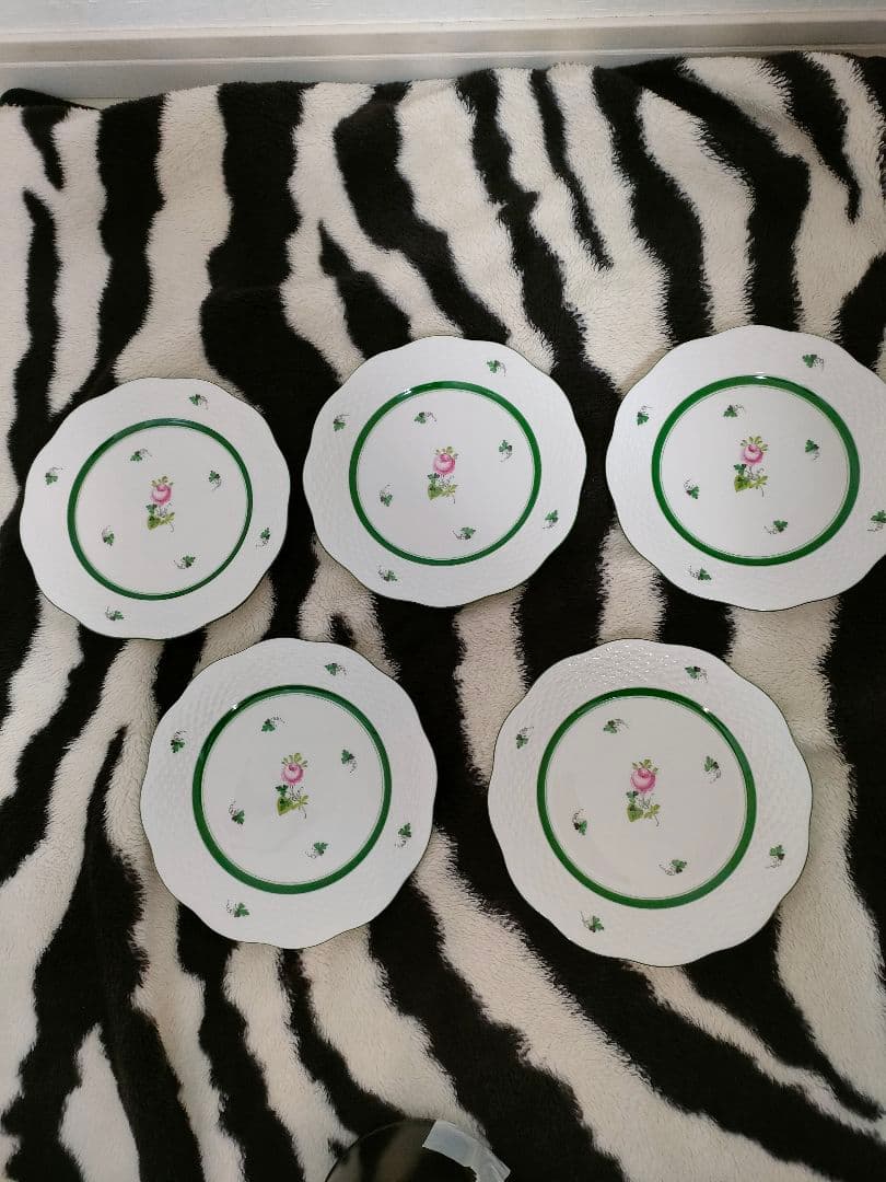 HEREND ウィーンの薔薇 プレート19cm 5枚セット