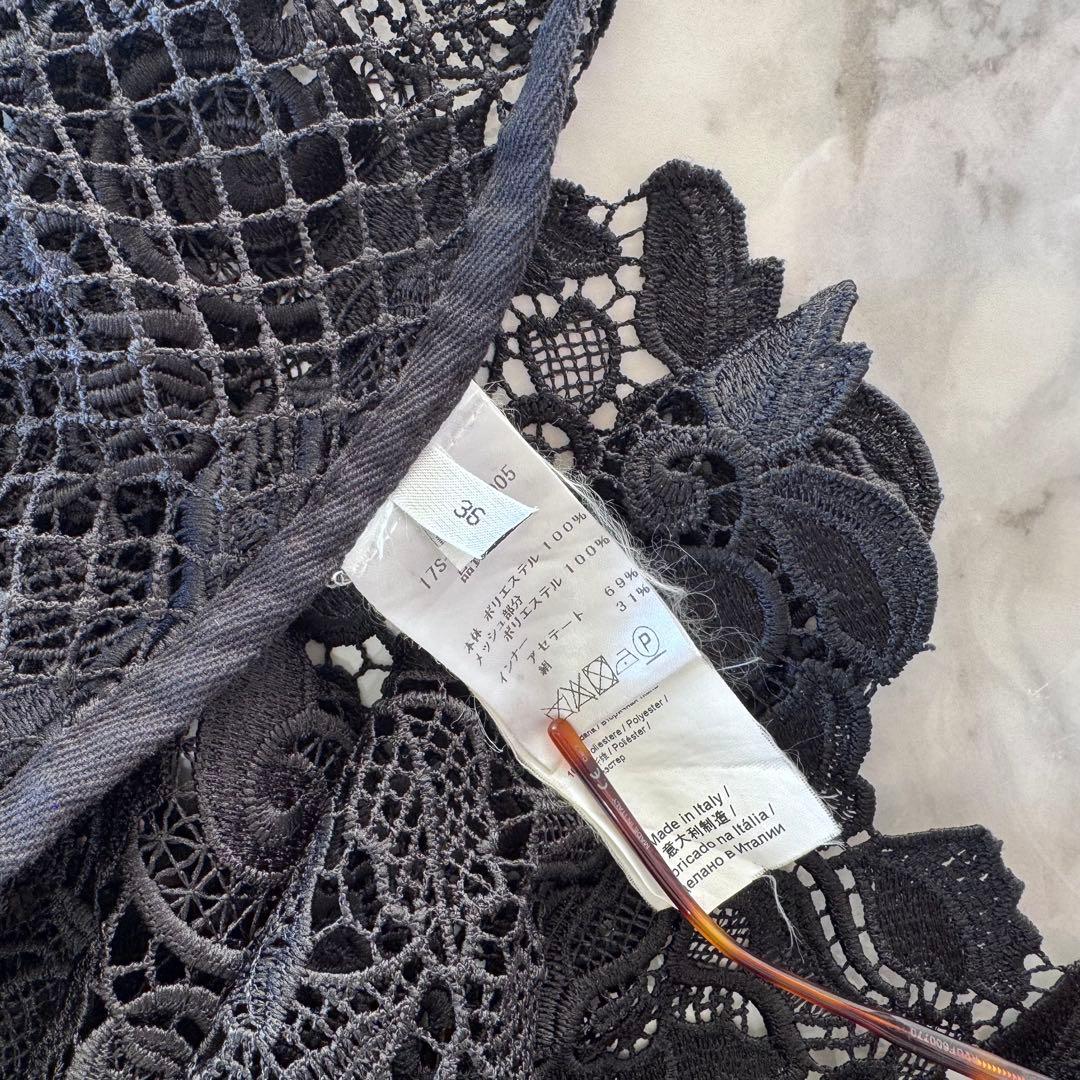 N°21 ヌメロヴェントゥーノ アシンメトリー総レースワンピース