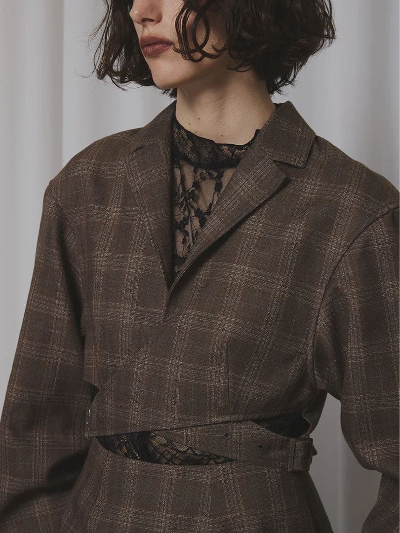 【新品未使用未開封】2025AW/WAIST CROSS CHECK DRESS