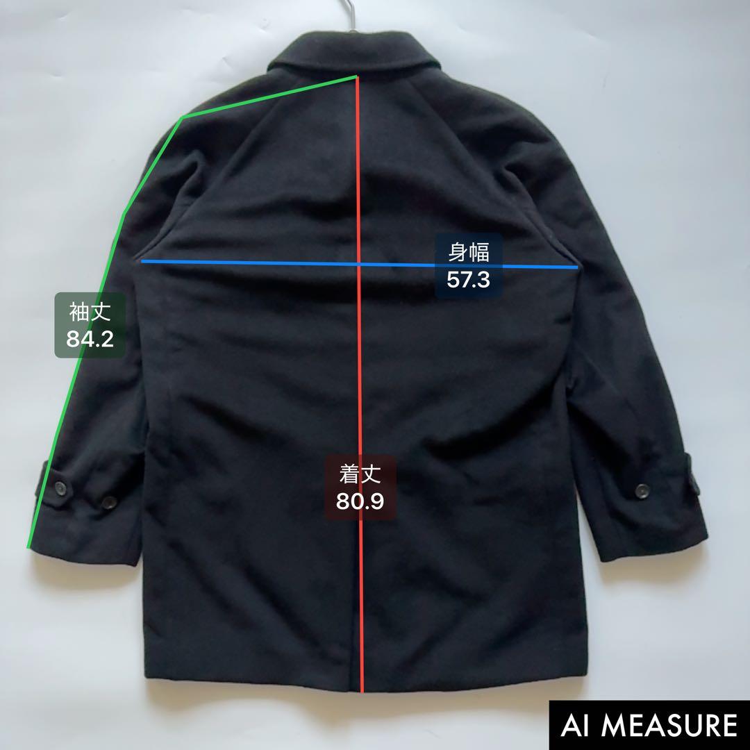 アンゴラ100%✨五大陸 ステンカラーコート 比翼ボタン ブラック 4