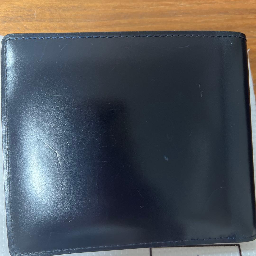 <be-chin>土屋鞄 コードバン 二折財布 ネイビー