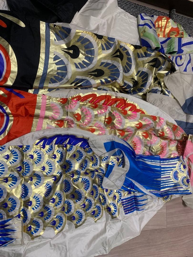 鯉のぼり　太郎黄金鯉のぼり　使用品　4Mセット　こいのぼり