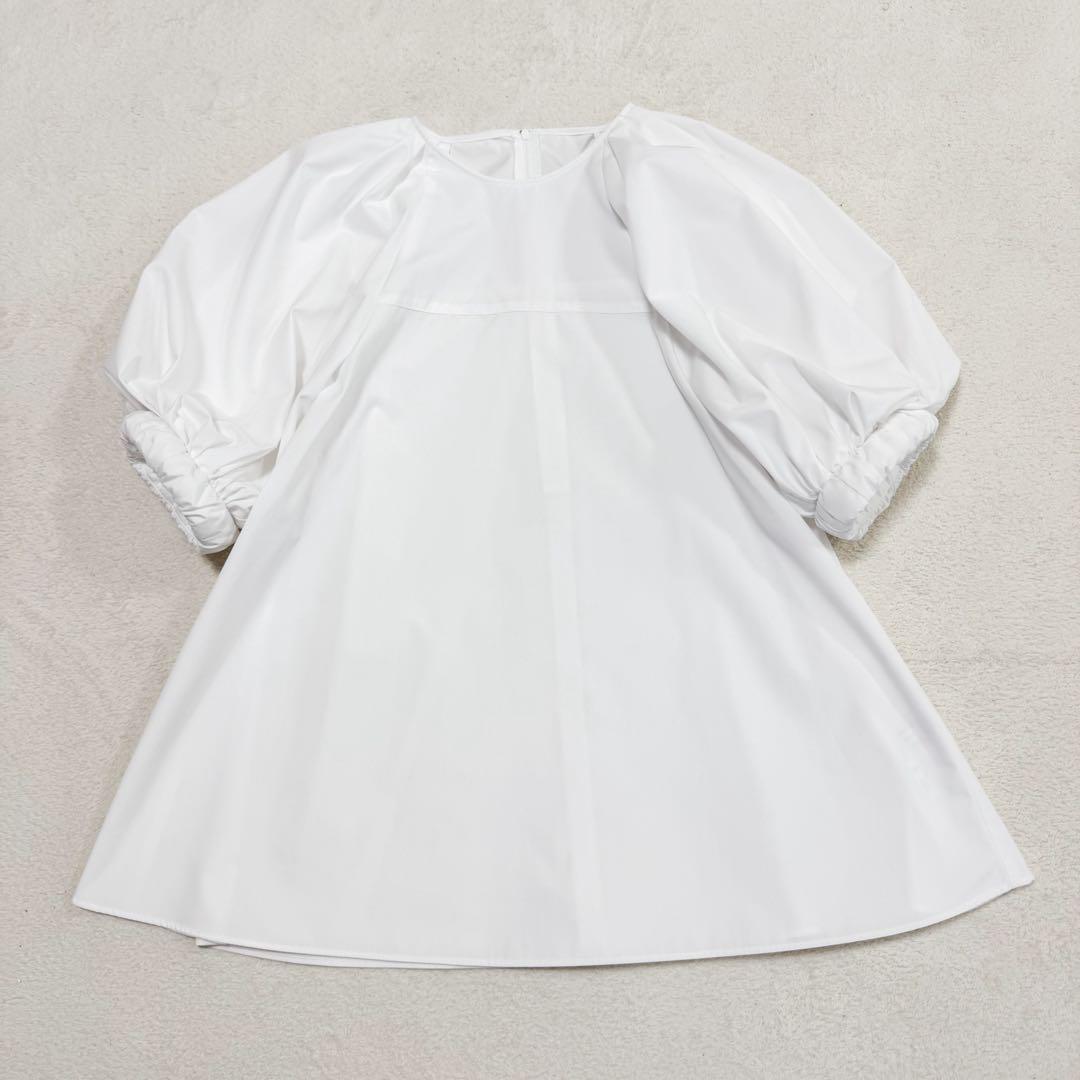 美品 ハッシュニュアンス 笹川友里さんコラボ パフスリーブ 半袖ブラウス 白 1