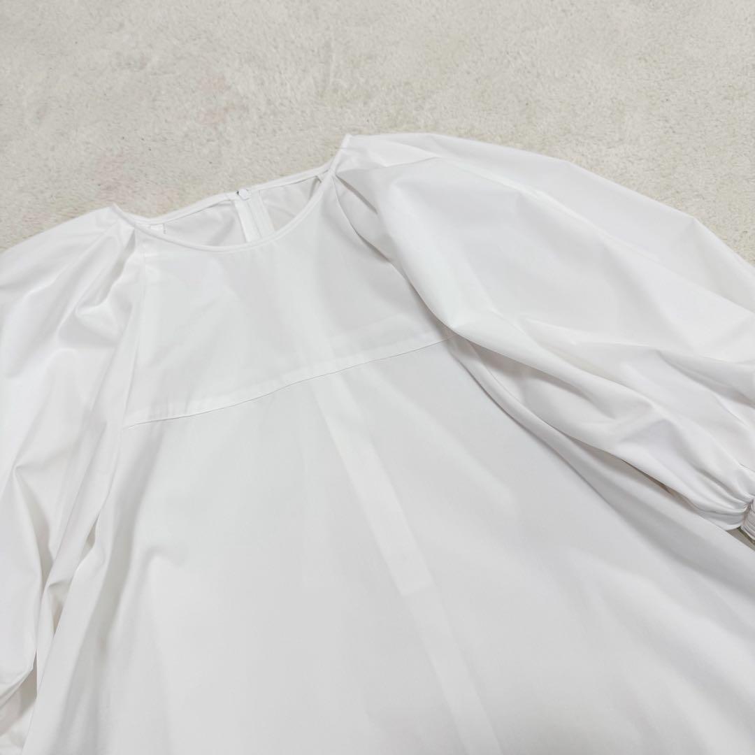 美品 ハッシュニュアンス 笹川友里さんコラボ パフスリーブ 半袖ブラウス 白 1