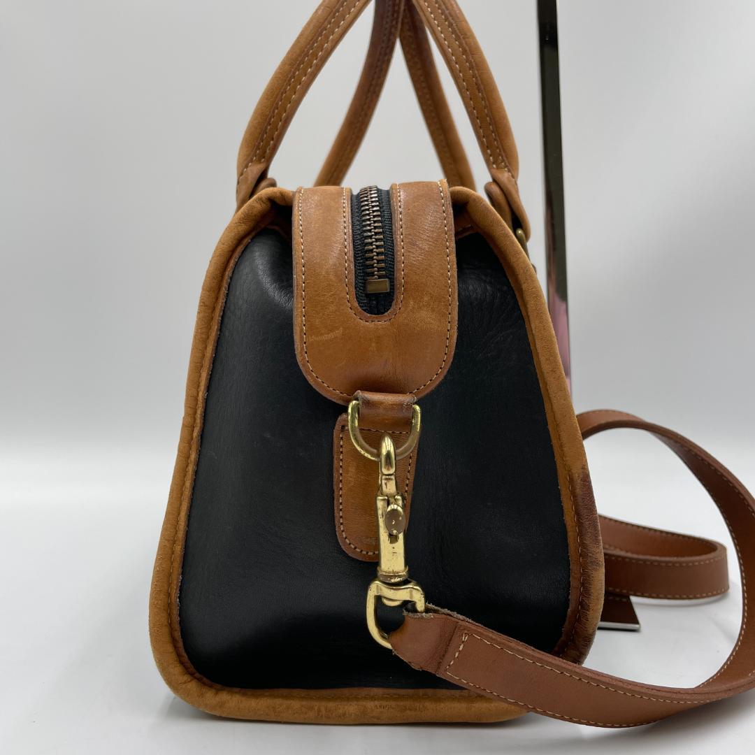 良品 COACH ミニボストンバッグ レザー ブラック 2way オールドコーチ