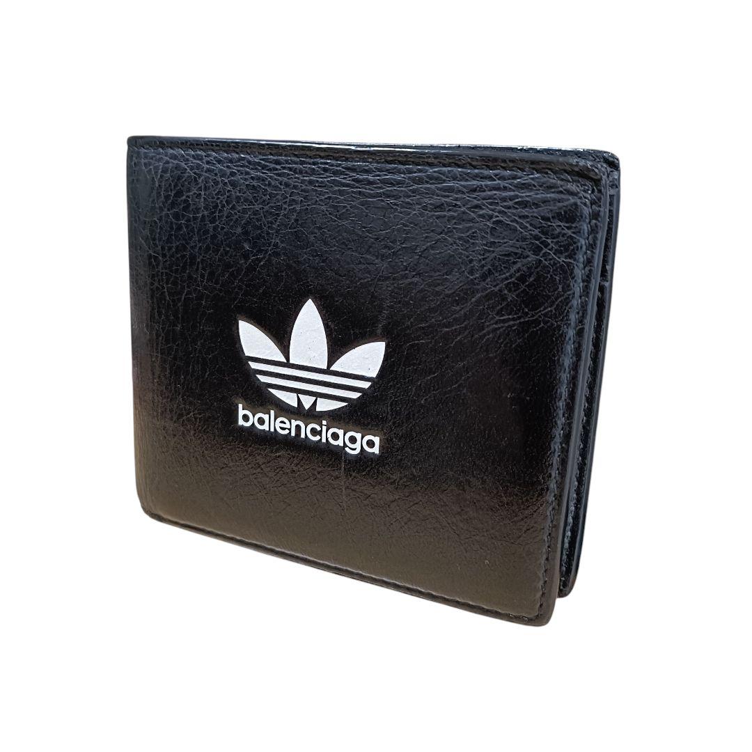 専用品　アディダス×バレンシアガ 二つ折り財布 ブラック レザー