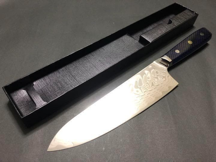 VG10 67層ダマスカス牛刀包丁　205mm【玄武】
