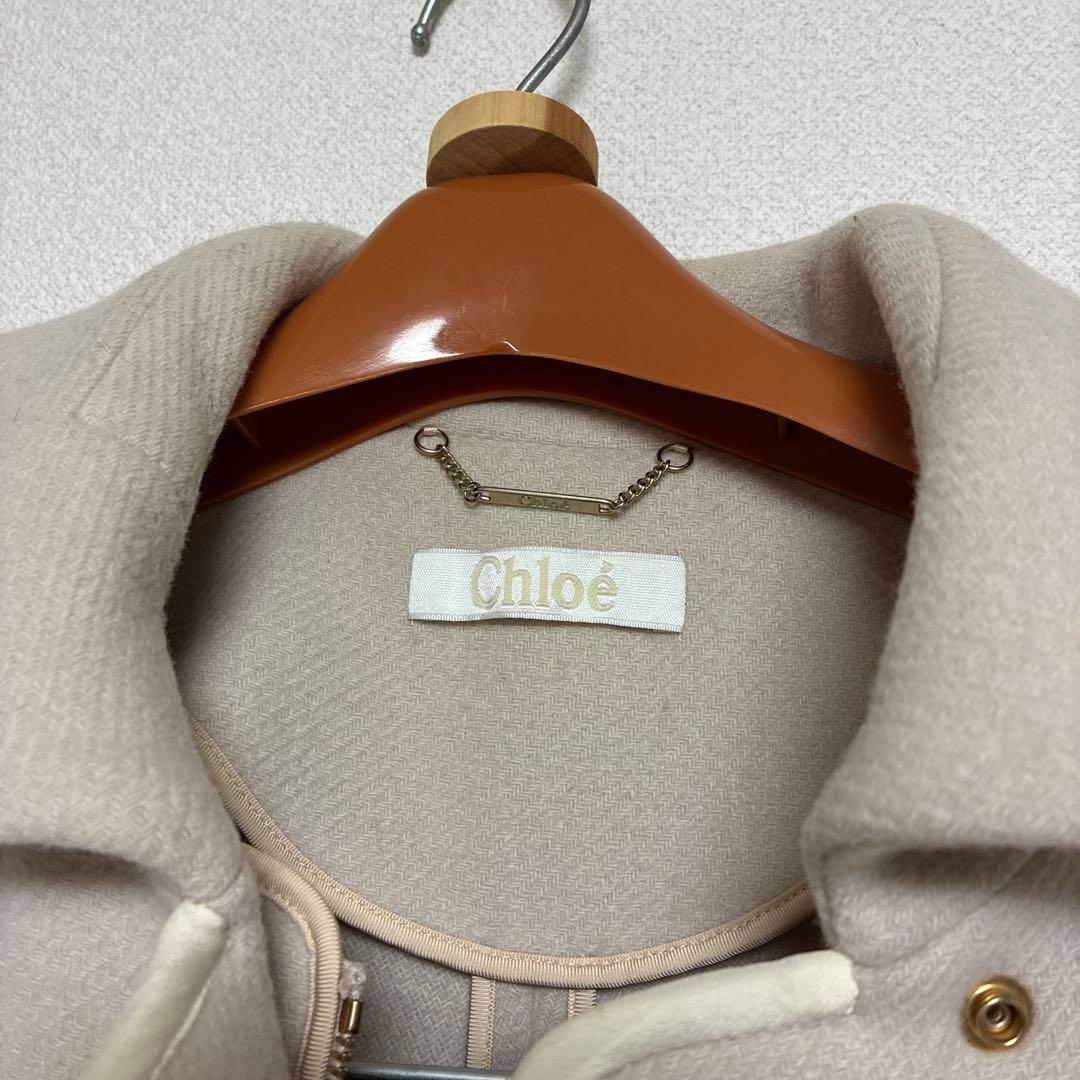 お値下げ　クロエChloé パイピングロングコート ジップアップアウター