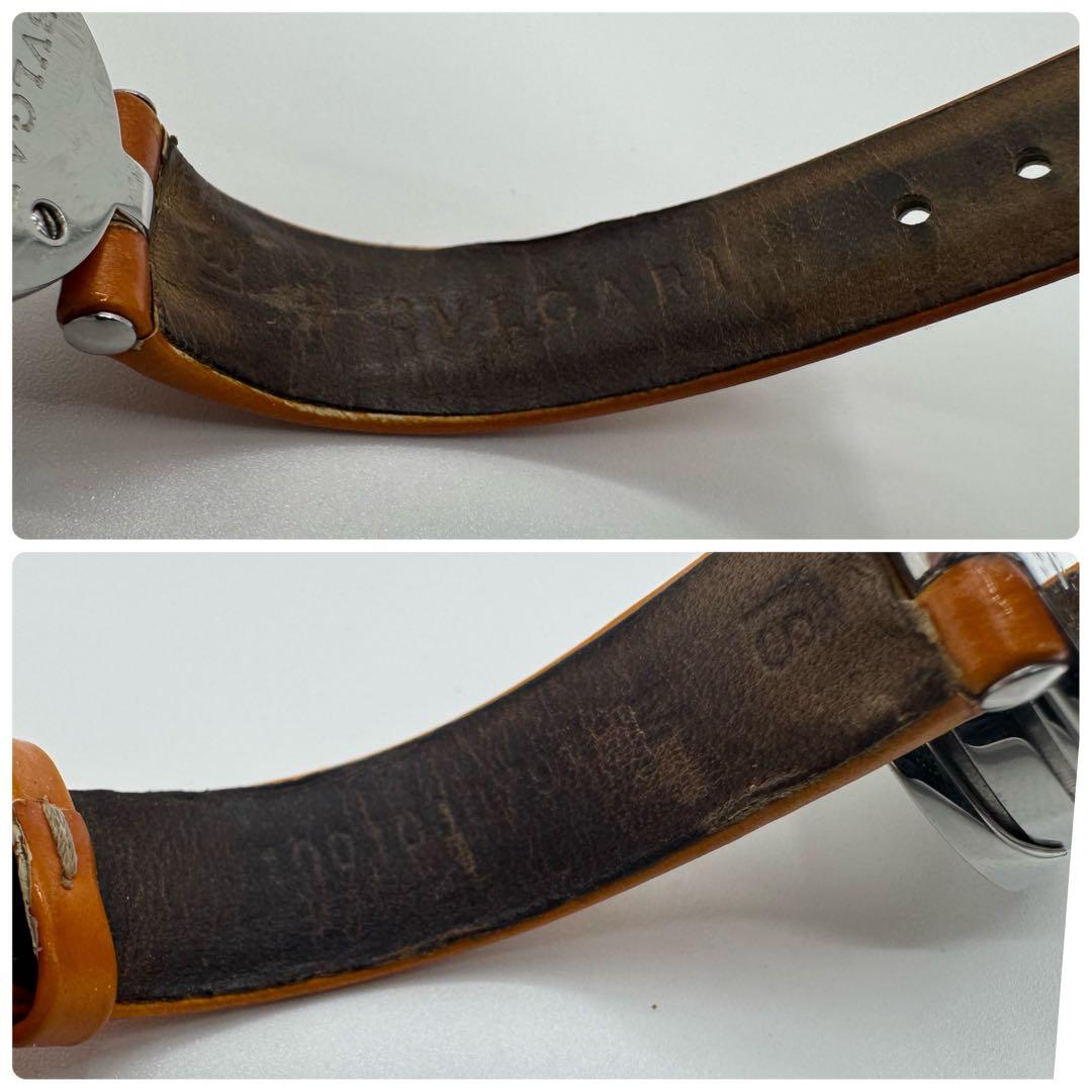 稼働/新品電池交換済み　ブルガリ　ビーゼロワン　腕時計　シェル文字盤　純正ベルト