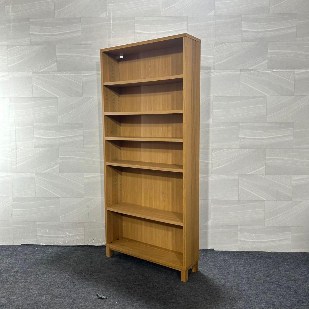 無印 オーク材薄型ラック ワイド大 奥行22cm 本棚 幅80cm d3770