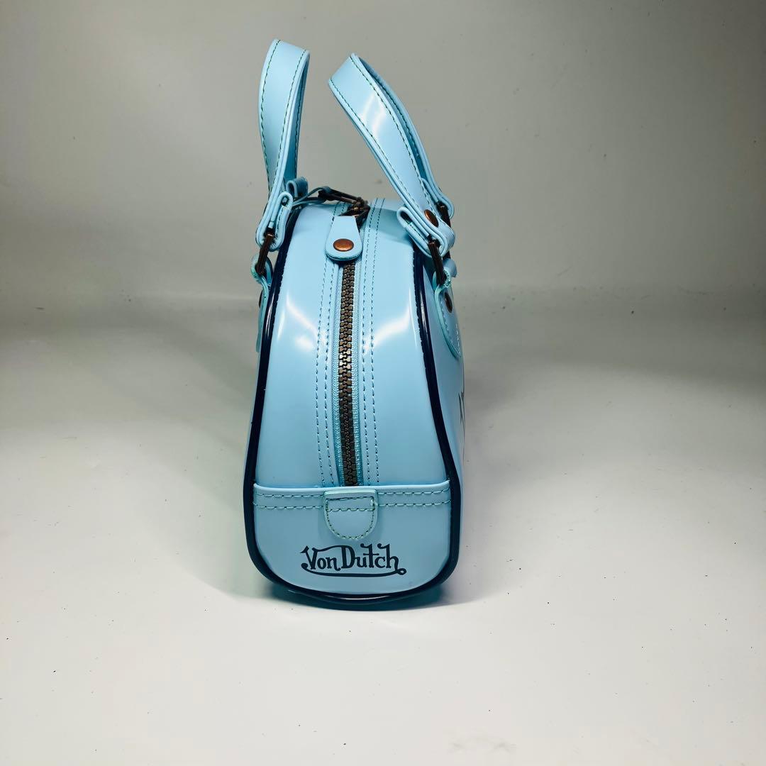 美品　VonDutch ボンダッヂ　ミニボストンバッグ　パステルブルー
