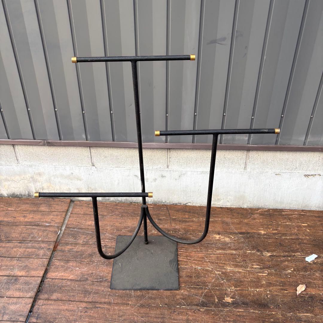 C1 ①北欧レトロ 店舗什器 アイアン ディスプレイスタンド 3段アーム 黒