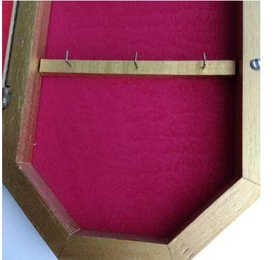 イタリア製 花柄装飾ミラー　八角形フレーム　キー・アクセサリー収納