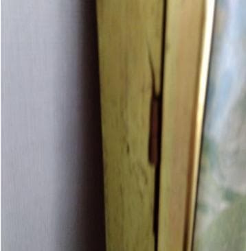 イタリア製 花柄装飾ミラー　八角形フレーム　キー・アクセサリー収納