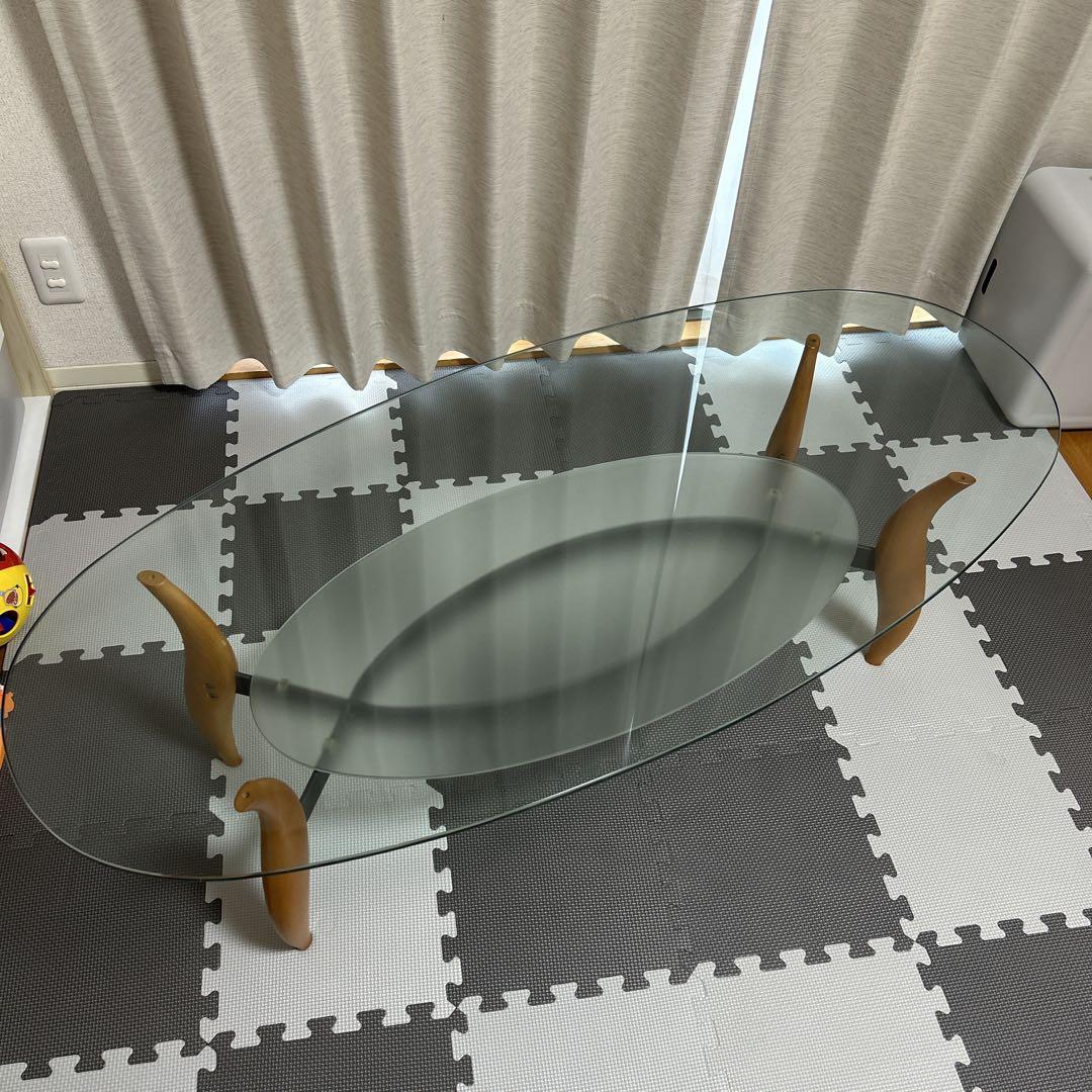 【高級】　大人気　ACTUS PORADA　アクタス　ポラダ　楕円ガラステーブル