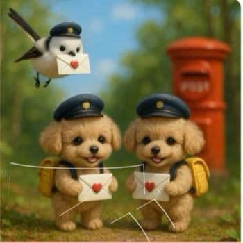 ポメラニアン、柴犬、シーズ、マルチーズ、チワワ、トイプードルとシマエナガパネル