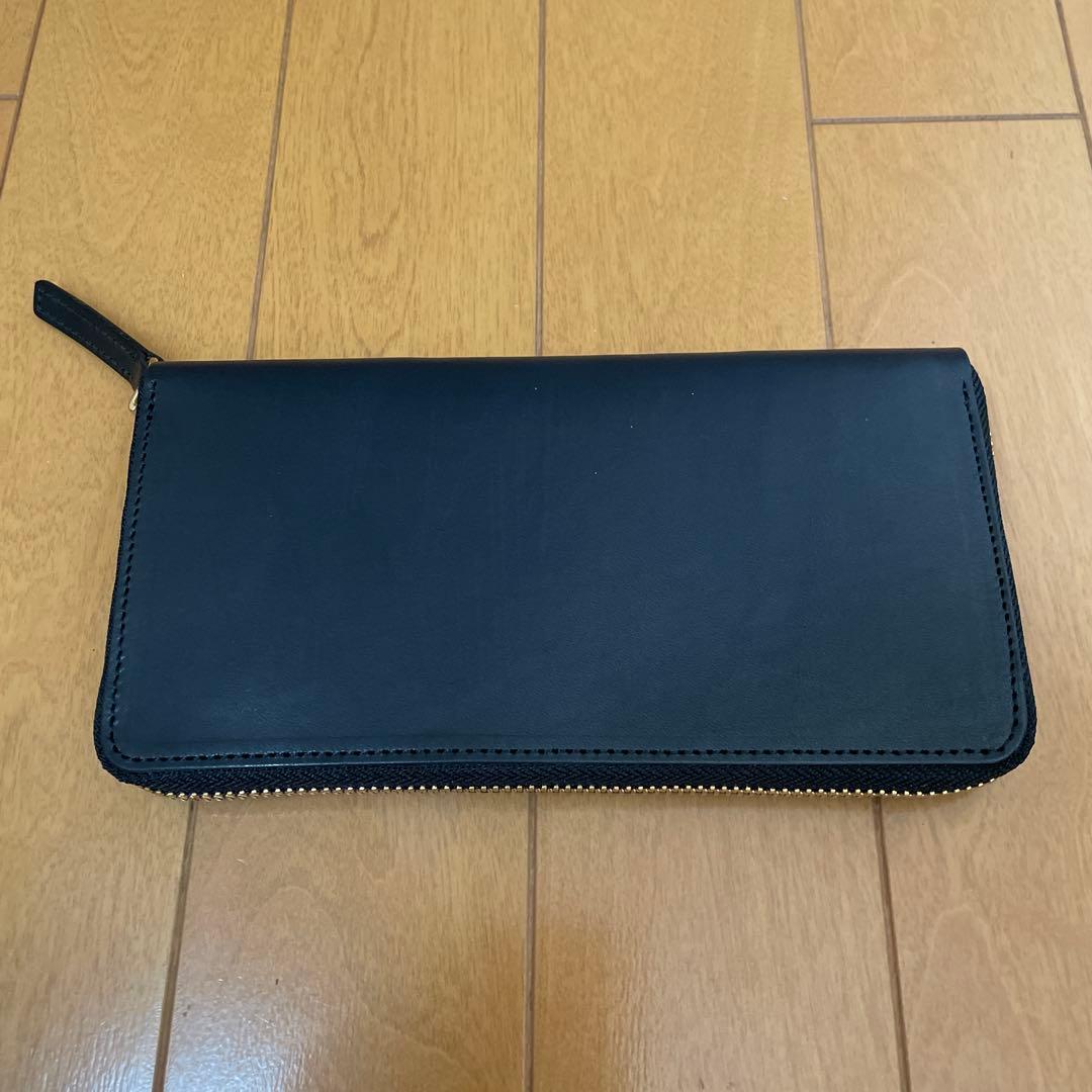 HIDE AND SEEK leather wallet long 新品黒