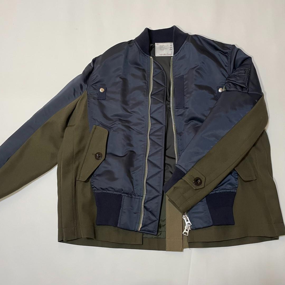 sacai サカイ　ドッキング　MA1　MA-1　ブルゾン　コートスウェット