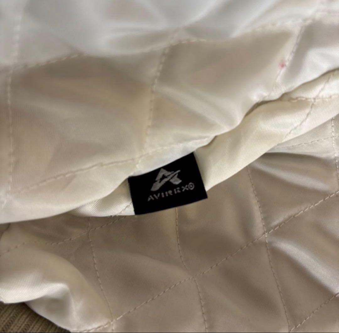 AVIREX VARSITY LEATHER JACKET クリーム