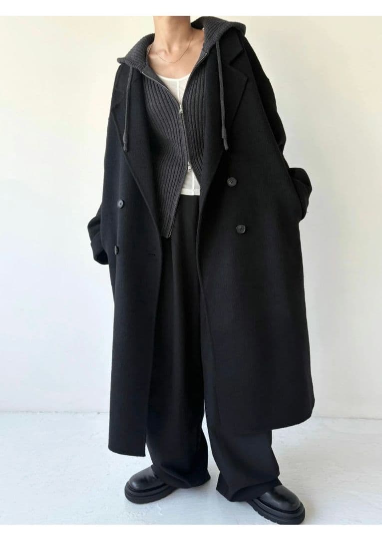 efu　WOOL OVER COAT　コート　黒