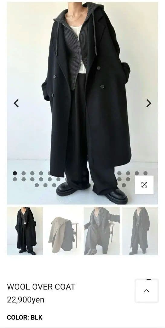efu　WOOL OVER COAT　コート　黒