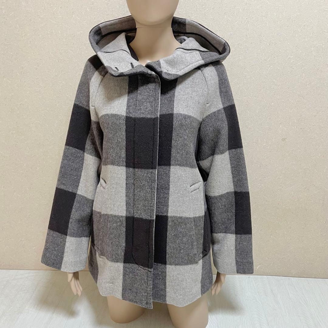 コーチcoachビッグチェックウールコートダッフルコートマウジーザラロデオ