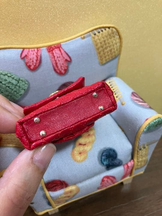 ★ハンドメイド★ ミニチュア 2wayキルティングバッグ レッド アウトフィット