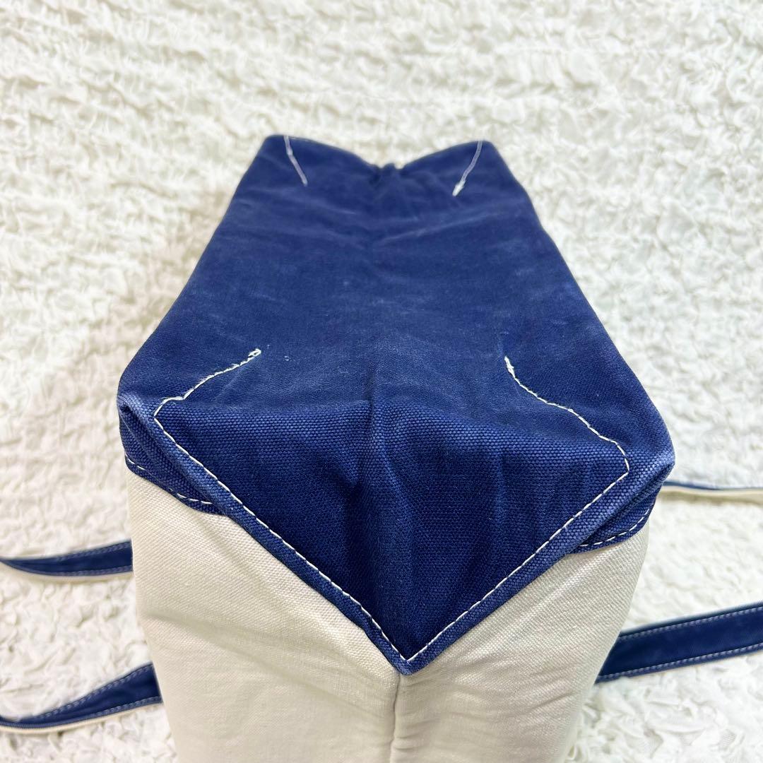 【古着】OCTOPUS ARMY トートバッグ 白xネイビー LARGE 80s