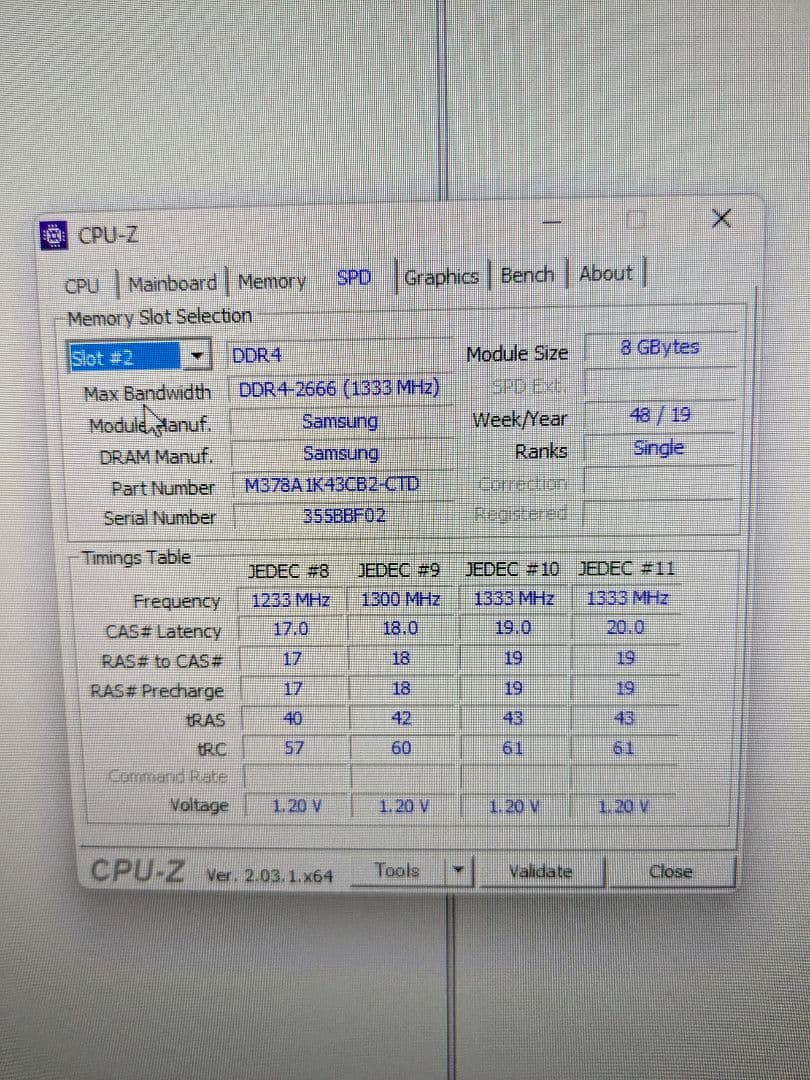 Samsung DDR4 2666 8GB ×2 計16GB