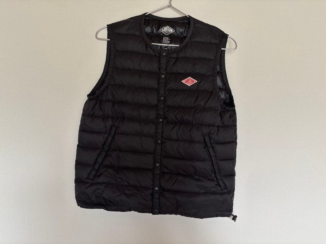 DANTONダントン　インナーダウンクルーネックダウンベスト　黒36